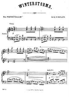 The Valkyrie , WWV 86b: Winter Storms, for piano by Richard Wagner