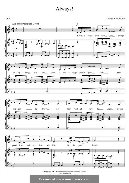 Always! (The Salvation Army) by A. Parker sheet music on MusicaNeo