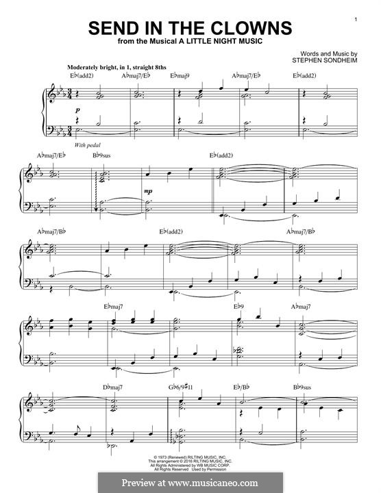 Send in the Clowns (from A Little Night Music): For piano by Stephen Sondheim