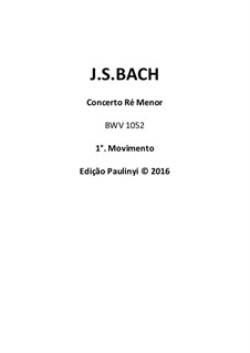 Concerto for Harpsichord and Strings No.1 in D Minor , BWV 1052: Violin solo complete part for performance by Johann Sebastian Bach