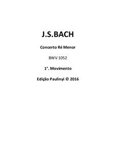 Concerto for Harpsichord and Strings No.1 in D Minor , BWV 1052: Violin solo complete part for performance by Johann Sebastian Bach