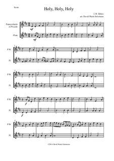 6 simple duets based on hymns: Holy, Holy, Holy (Nicaea), for penny whistle (or piccolo) and flute by folklore, Charles Hutchinson Gabriel, Phoebe Palmer Knapp, John Bacchus Dykes, Eugene Bartlett