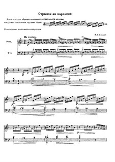 Variations for Horn and Piano: Fragment by Wolfgang Amadeus Mozart