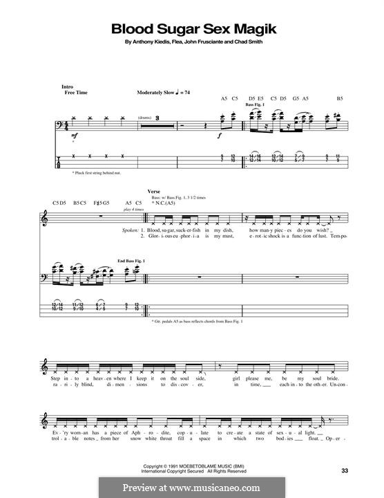 Blood Sugar Sex Magik (Red Hot Chili Peppers): For bass guitar with tab by Flea, Anthony Kiedis, Chad Smith, John Frusciante