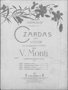 Czardas: For violin and piano by Vittorio Monti