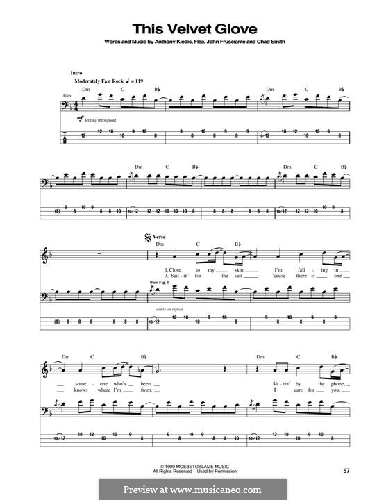 This Velvet Glove (Red Hot Chili Peppers): For bass guitar with tab by Flea, Anthony Kiedis, Chad Smith, John Frusciante