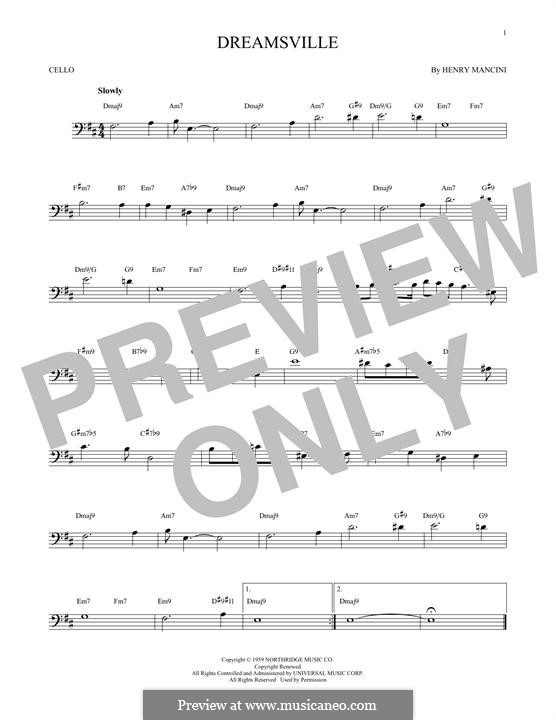 Dreamsville: For cello by Henry Mancini