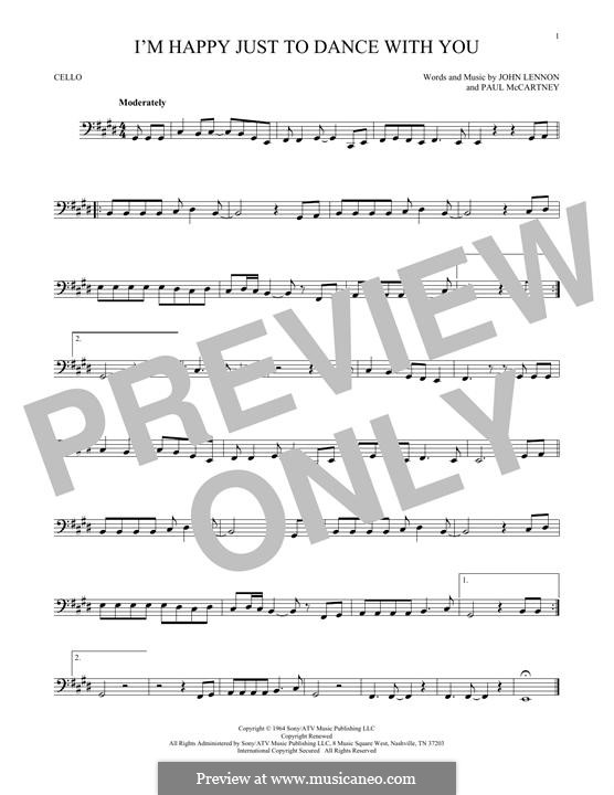 I'm Happy Just to Dance with You (The Beatles): For cello by John Lennon, Paul McCartney