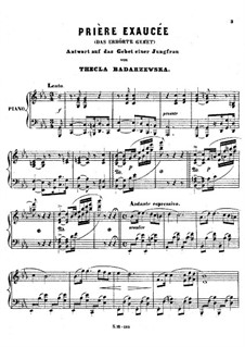 Prière exaucée (Answer of the Maiden's Prayer): For a single performer by Tekla Bądarzewska-Baranowska