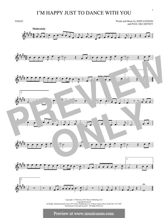 I'm Happy Just to Dance with You (The Beatles): For violin by John Lennon, Paul McCartney
