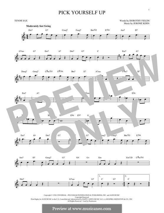 Pick Yourself Up (from Swing Time): For tenor saxophone by Jerome Kern