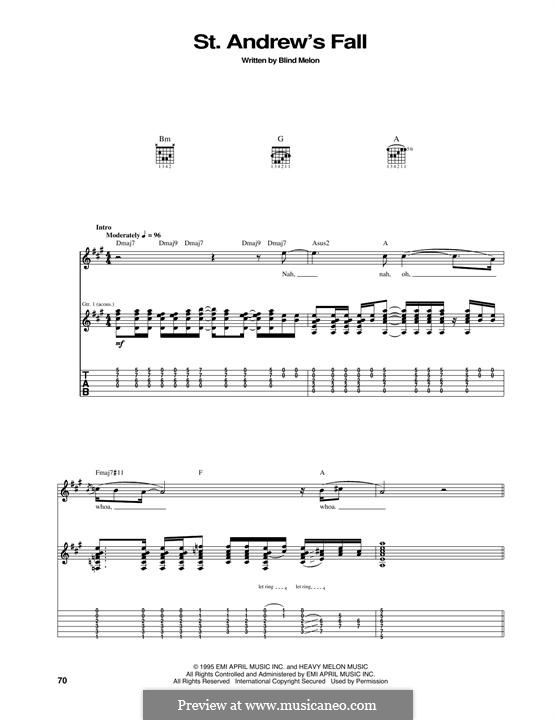 St. Andrew's Fall: For guitar with tab by Blind Melon
