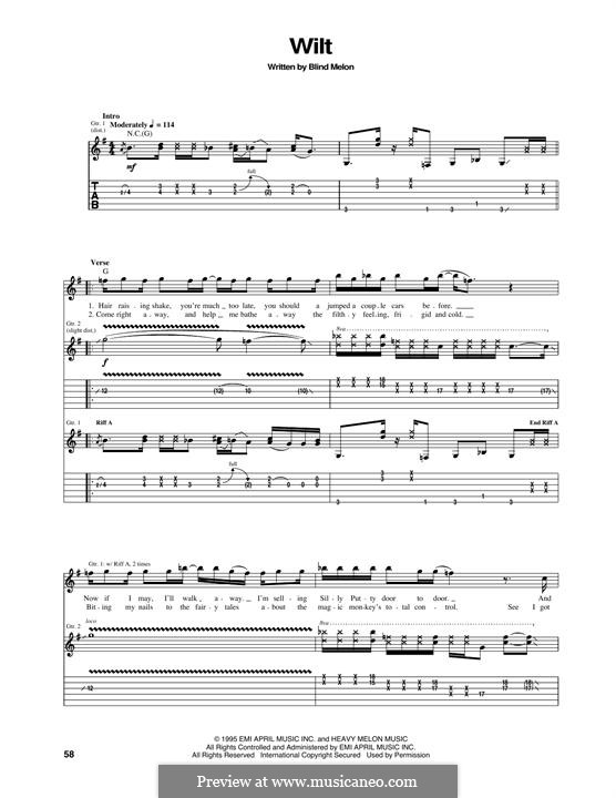 Wilt: For guitar with tab by Blind Melon