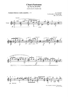 No.10 October (Autumn Song): For guitar, Op.3 No.2 by Pyotr Tchaikovsky