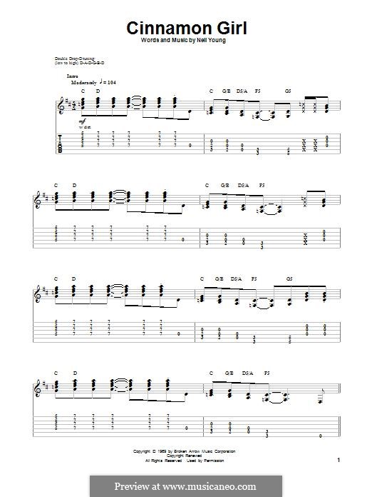 Cinnamon Girl: For guitar with tab by Neil Young