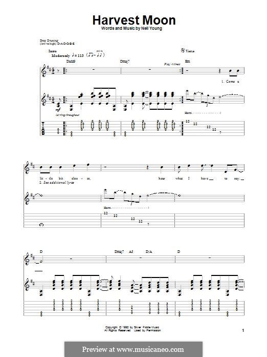 Harvest Moon: For guitar with tab by Neil Young