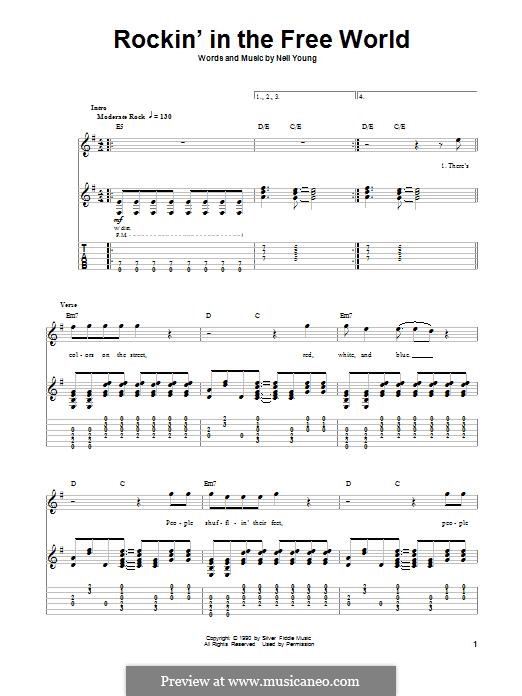 Rockin' in the Free World: For guitar with tab by Neil Young