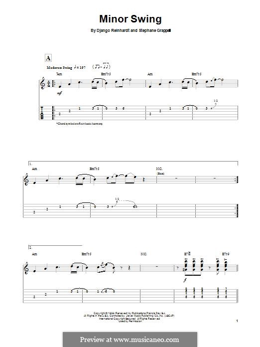 Minor Swing: For guitar with tab by Django Reinhardt