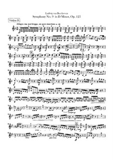 Complete Symphony: Violins II part by Ludwig van Beethoven