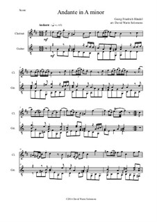 Andante in A Minor: For clarinet and guitar by Georg Friedrich Händel