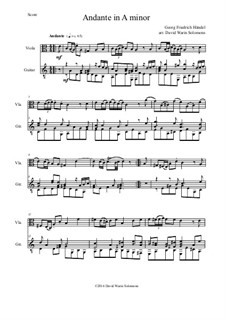 Andante in A Minor: For viola and guitar by Georg Friedrich Händel