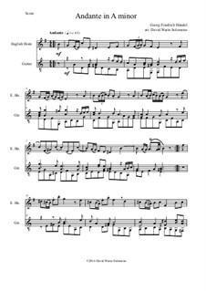 Andante in A Minor: For cor anglais and guitar by Georg Friedrich Händel