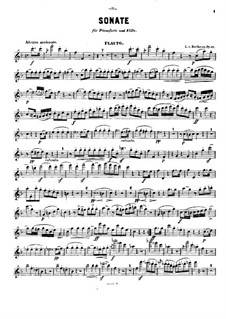 Sonata for French Horn and Piano, Op.17: Version for flute and piano – solo part by Ludwig van Beethoven
