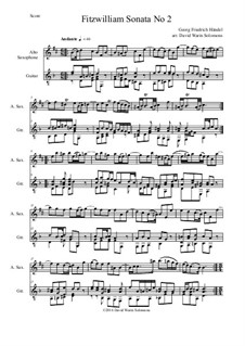 Fitzwilliam Sonata No.2: For alto saxophone and guitar by Georg Friedrich Händel