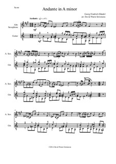 Andante in A Minor: For alto saxophone and guitar by Georg Friedrich Händel