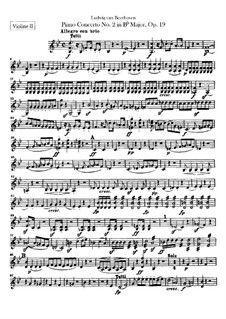 Concerto for Piano and Orchestra No.2, Op.19: Violins II part by Ludwig van Beethoven