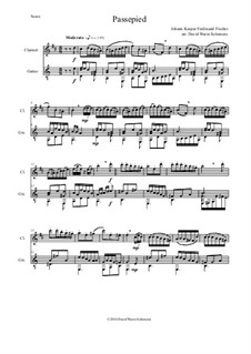 Passepied: For clarinet and guitar (with variations) by Johann Caspar Ferdinand Fischer