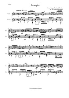 Passepied: For violin and guitar (with variations) by Johann Caspar Ferdinand Fischer