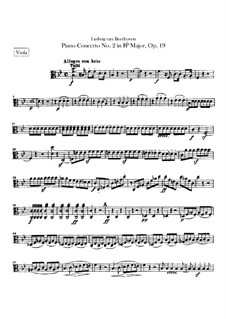 Concerto for Piano and Orchestra No.2, Op.19: Violas part by Ludwig van Beethoven