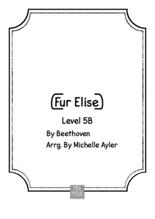 For Elise, for Piano, WoO 59: Intermediate version by Ludwig van Beethoven