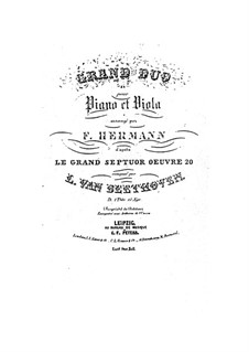 Septet for Winds and Strings, Op.20: Version for viola and piano by Ludwig van Beethoven