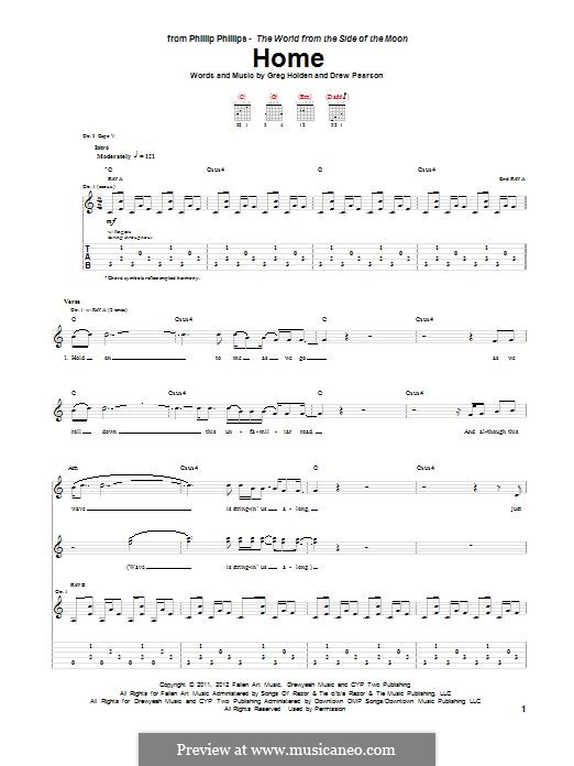 Home: For guitar with tab by Phillip Phillips