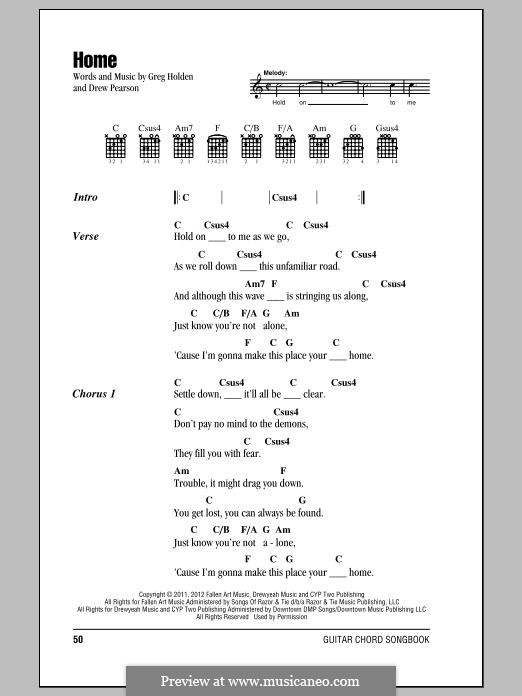 Home: Lyrics and chords by Phillip Phillips