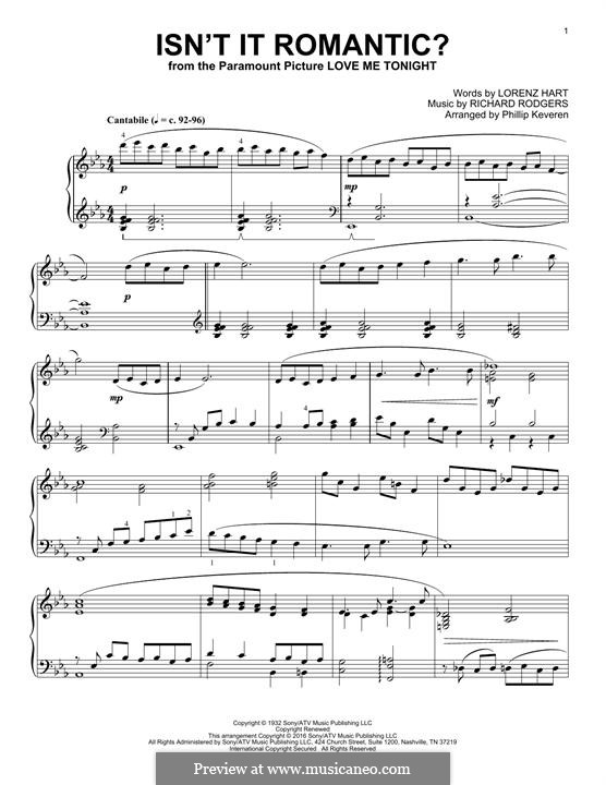 Isn't it Romantic?: For piano by Richard Rodgers