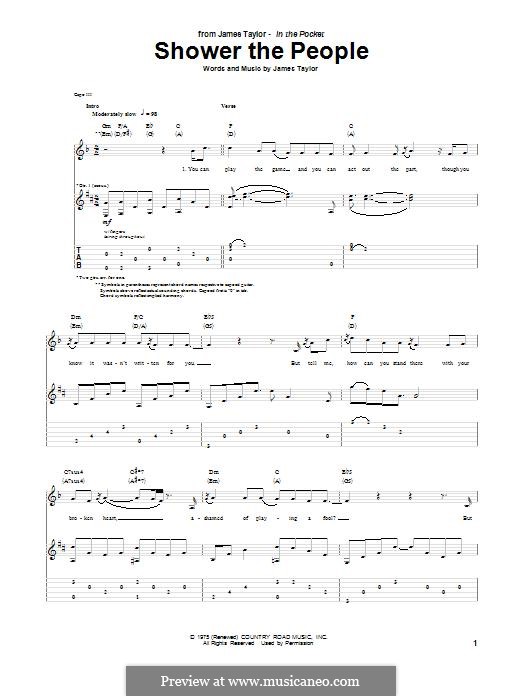 Shower The People By J Taylor Sheet Music On Musicaneo Shower The People By J Taylor Sheet Music On Musicaneo