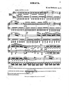 Sonata for Piano No.21 'Waldstein', Op.53: Reduction by H. Bülow by Ludwig van Beethoven
