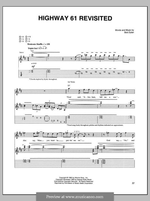 Highway 61 Revisited: For guitar with tab by Bob Dylan