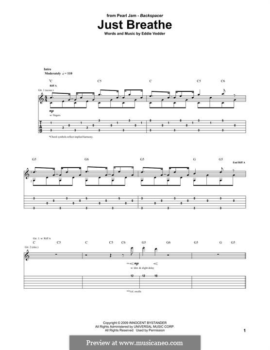Just Breathe: For guitar with tab by Eddie Vedder