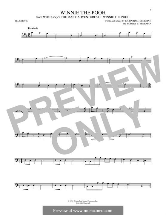 Winnie the Pooh (from The Many Adventures Of Winnie The Pooh): For trombone by Richard M. Sherman, Robert B. Sherman
