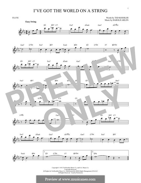 I've Got the World on a String: For flute by Harold Arlen