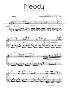 Melody: For piano, Op.19 No.4 by Christoph Willibald Gluck