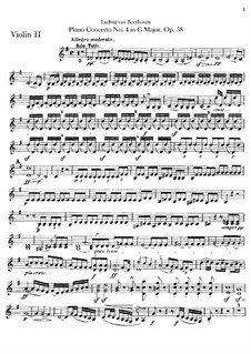 Complete Concerto: Violins II part by Ludwig van Beethoven