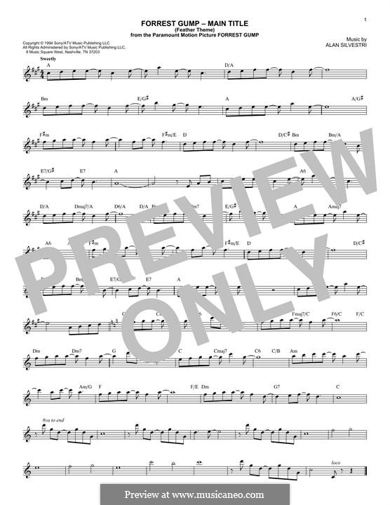 Forrest Gump Suite (Theme): Melody line by Alan Silvestri