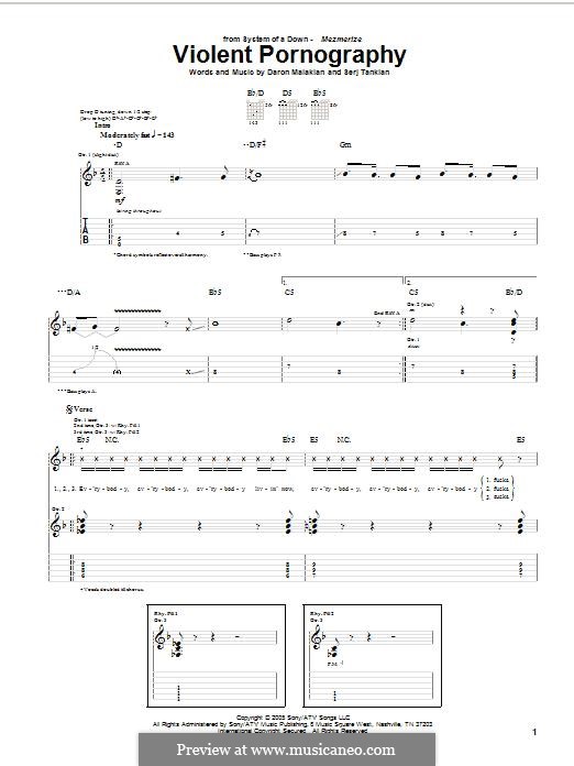 Violent Pornography (System of a Down): For guitar with tab by Daron Malakian, Serj Tankian