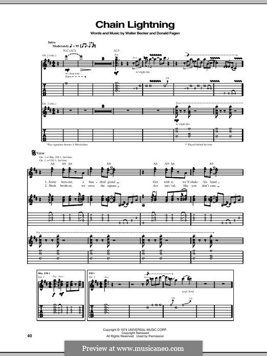 Chain Lightning (Steely Dan) by D. Fagen, W. Becker on MusicaNeo