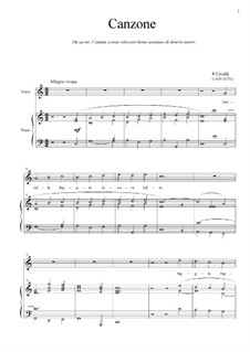 Donzelle, fuggite: For voice and piano (C Major) by Pietro Francesco Cavalli